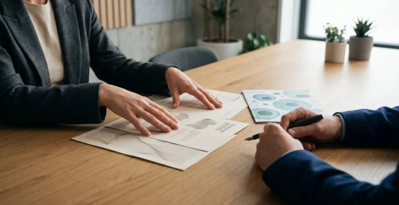 Discussion stratégique entre responsables RH autour d'une table moderne dans un environnement professionnel lumineux