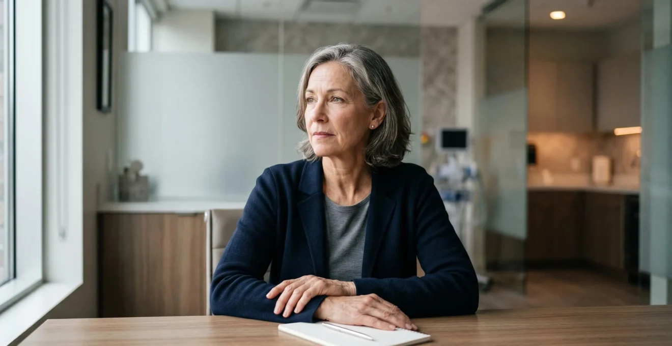 Médecin face à une décision juridique critique protégeant son patrimoine personnel grâce à l'assurance responsabilité civile professionnelle