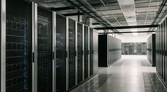 Datacenter professionnel avec équipements de protection électrique illustrant les enjeux de surtension